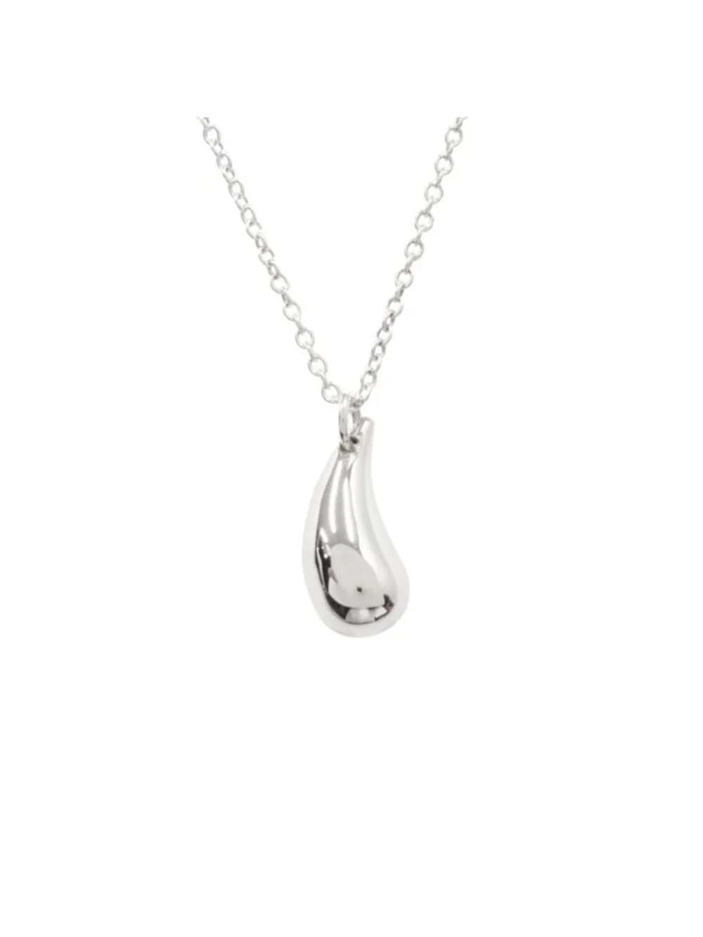 Tiffany & Co Polished Teardrop Necklace Silver